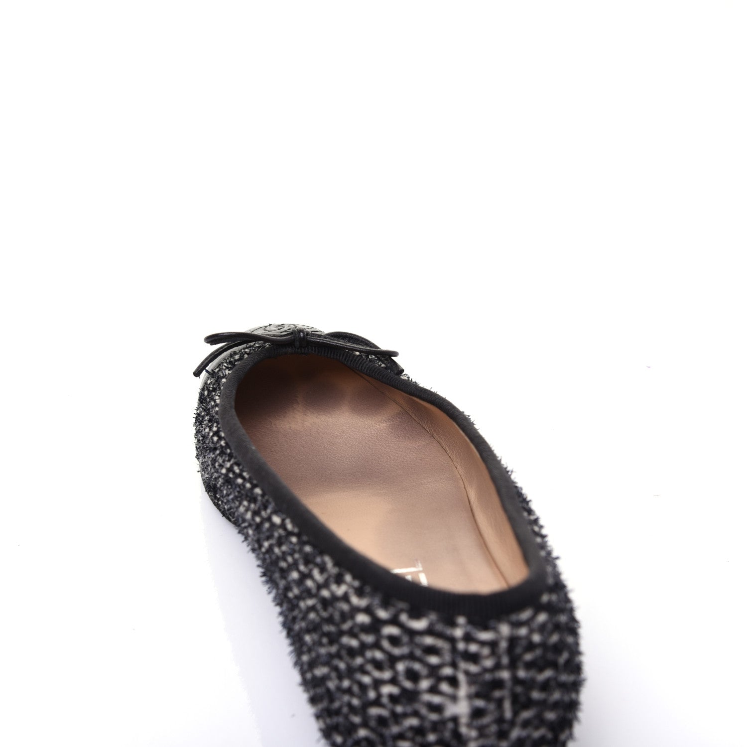 Chanel Tweed Cap Toe Ballerina Flats 36.5 Black White 12 of 14
