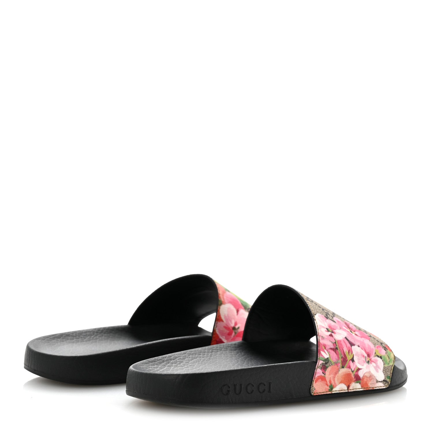 Gucci GG Supreme Monogram Blooms Slide Sandals 37 Beige Multicolor 5 of 11