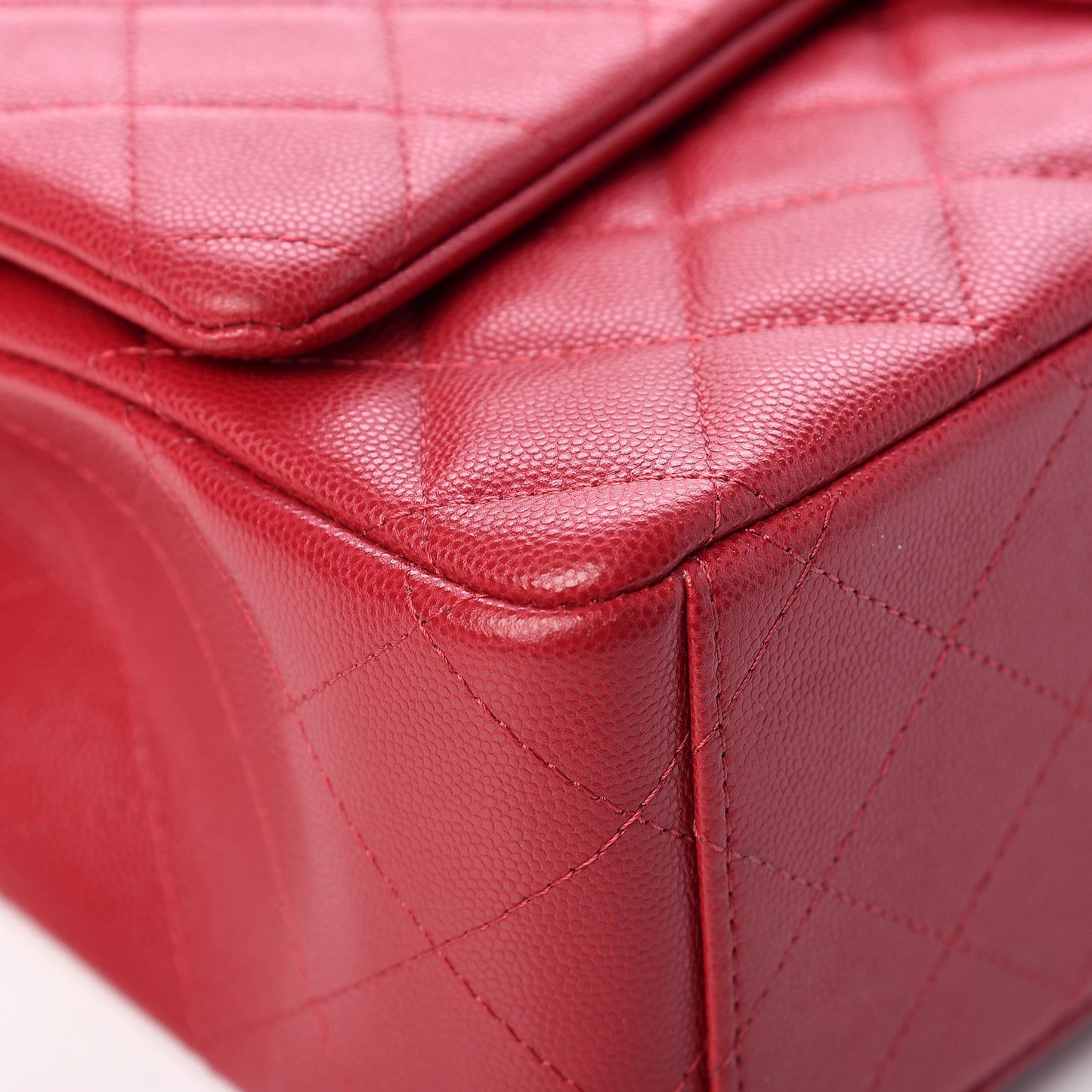 Caviar Quilted Maxi Double Flap Dark Pink