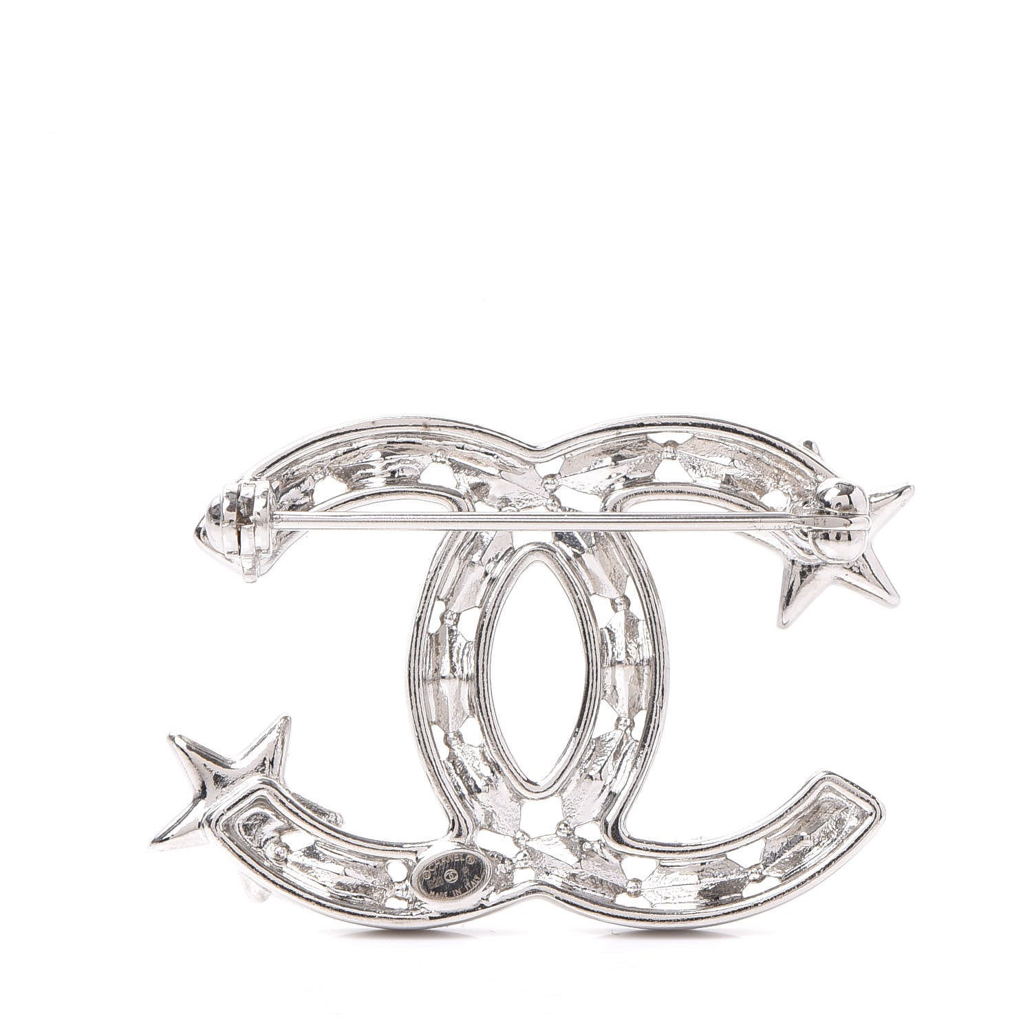 Chanel Crystal Starfall CC Brooch Silver 3 of 5