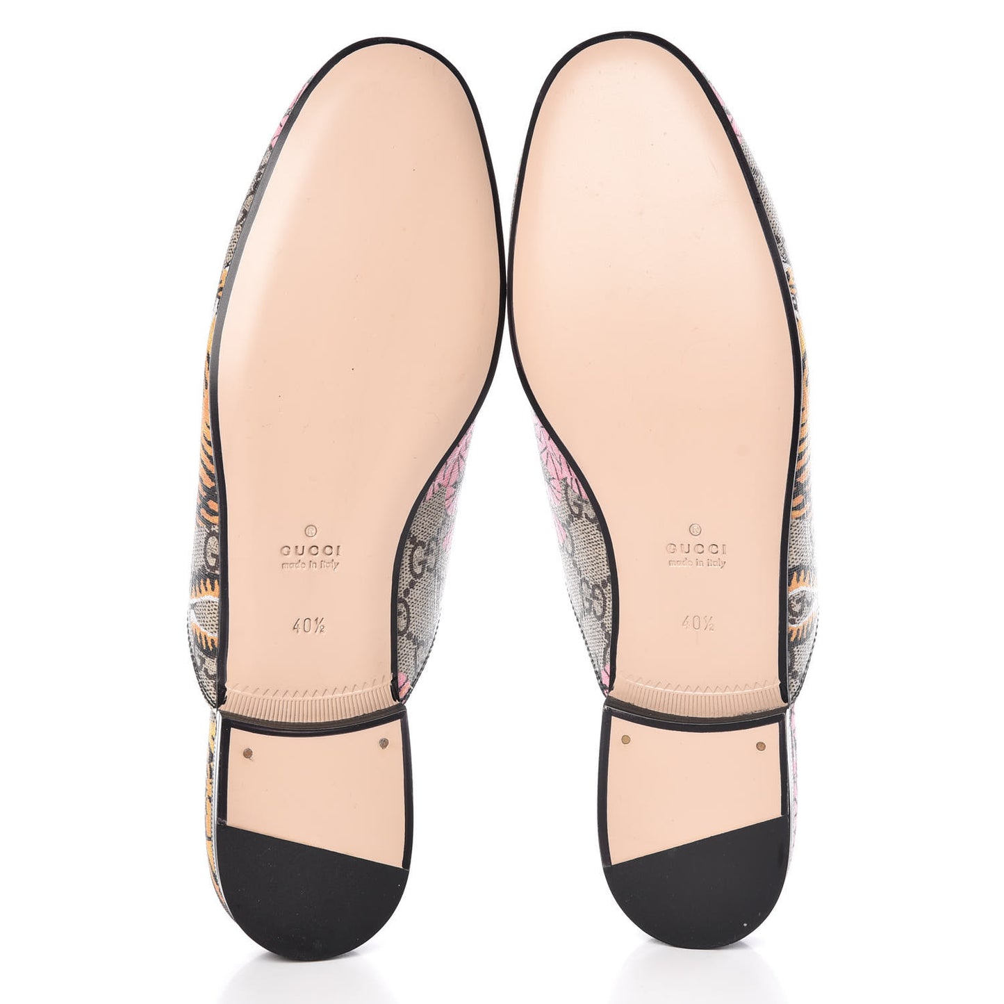 GG Supreme Monogram Bengal Womens Princetown Slippers 40.5 Beige Crop Pink