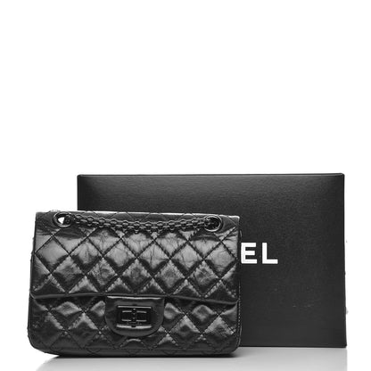 Chanel Shiny Aged Calfskin Quilted 2.55 Reissue 224 Flap So Black 9 of 9