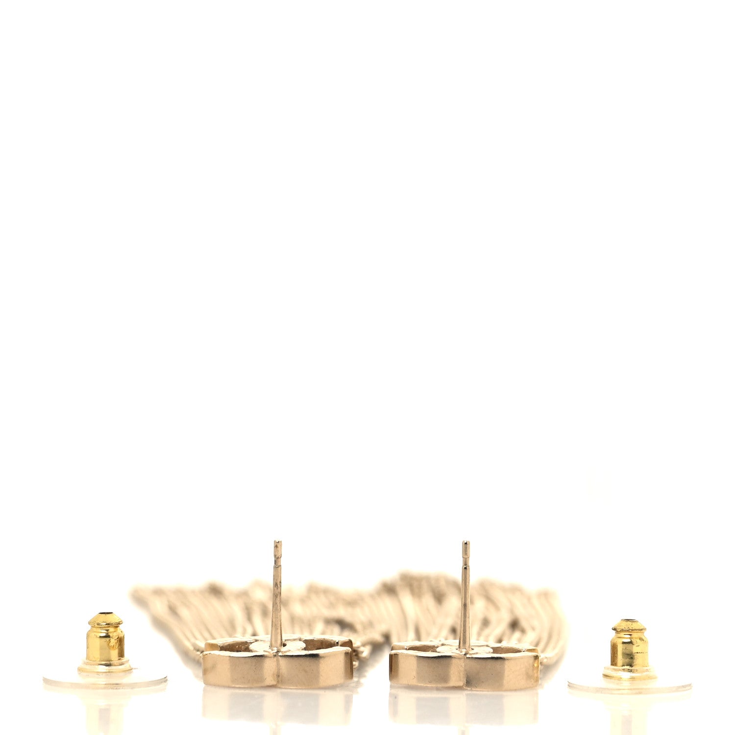 Chanel Metal CC Multi Strand Chain Drop Earrings Gold 3 of 5