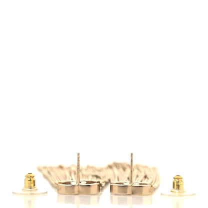 Chanel Metal CC Multi Strand Chain Drop Earrings Gold 3 of 5
