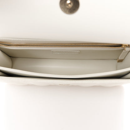 Christian Dior Lambskin Cannage My Dior Top Handle Bag White 5 of 11