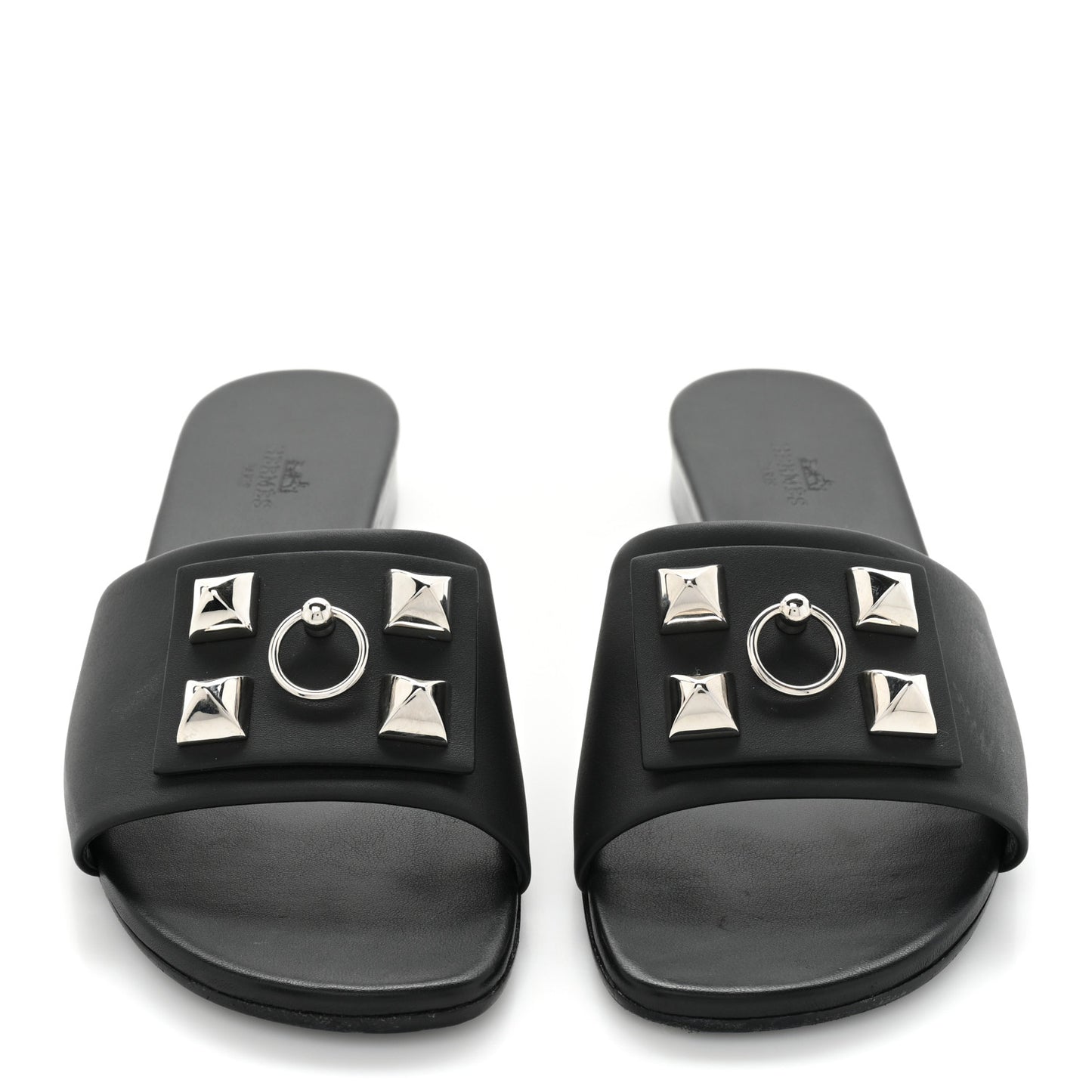 Calfskin Dune Sandals 37 Black