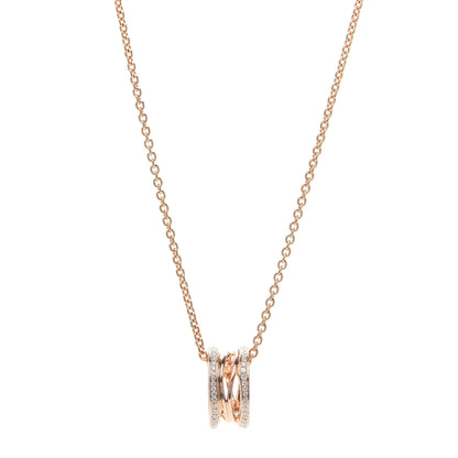 Bulgari 18K Rose Gold Diamond B.Zero1 Open Legends Pendant Necklace 1 of 9