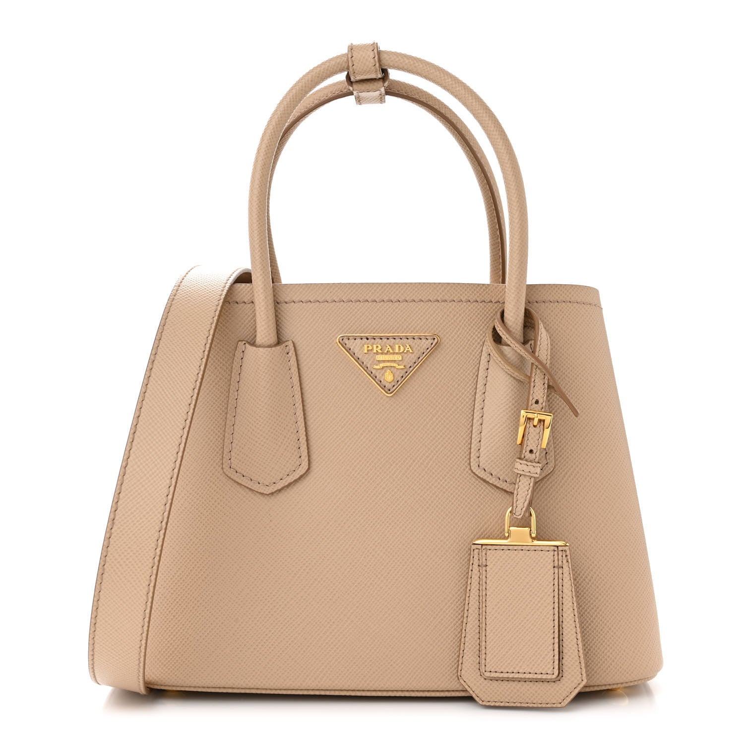 Prada Saffiano Cuir Mini Double Bag Cammeo 1 of 9