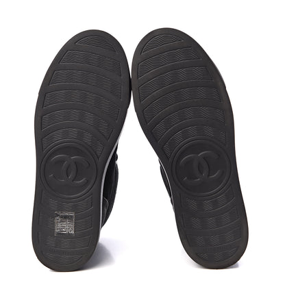 Chanel Suede Tweed High Top Sneakers 35.5 Black 7 of 9