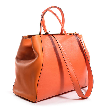 Fendi Vitello Elite Regular 2Jours Tote Arancio 3 of 12