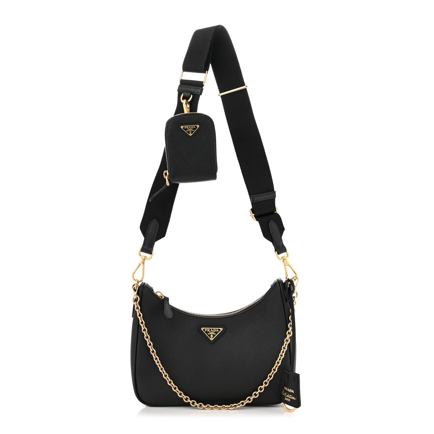 Prada Saffiano Lux Re-Edition 2005 Shoulder Bag Black 1 of 11
