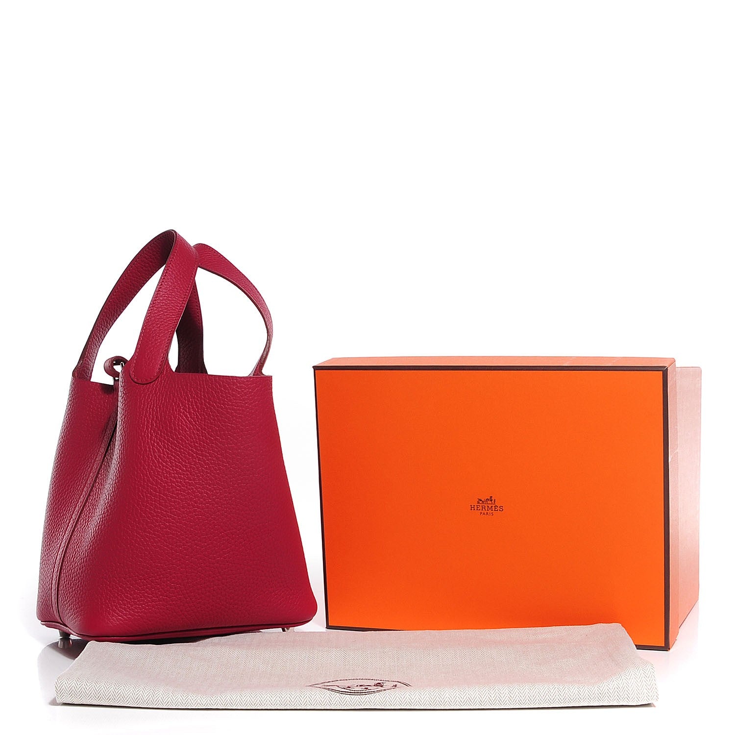 Hermes Taurillon Clemence Picotin Lock 18 PM Rubis 11 of 11