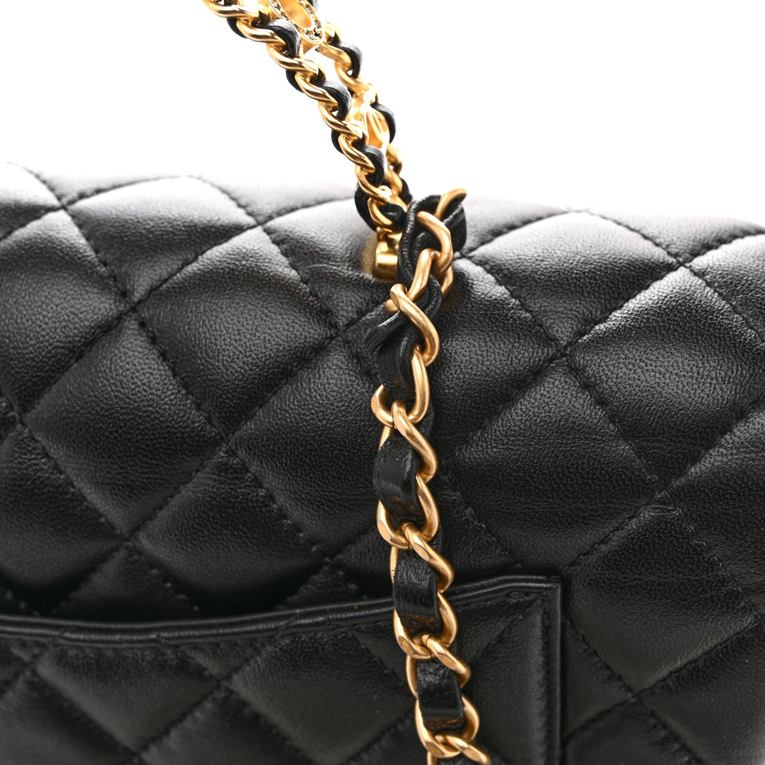 Chanel Lambskin Quilted Small Strass On Top Flap Bag Black 11 of 11