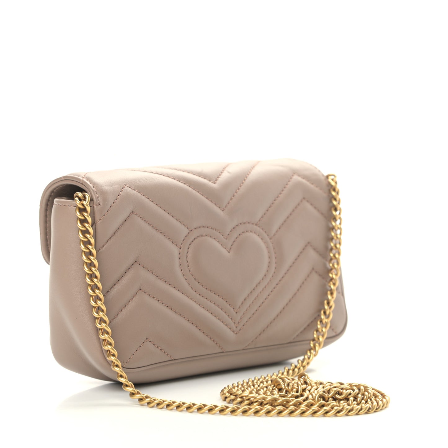 Calfskin Matelasse Super Mini GG Marmont Shoulder Bag Porcelain Rose