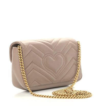 Gucci Calfskin Matelasse Super Mini GG Marmont Shoulder Bag Porcelain Rose 5 of 20