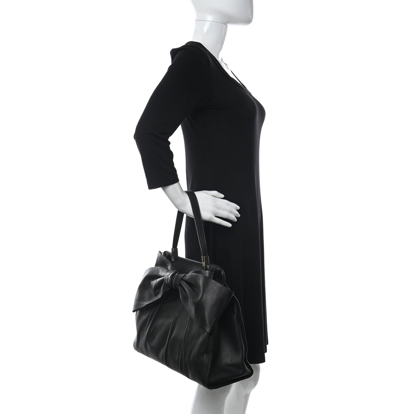 Nappa Bow Tote Black