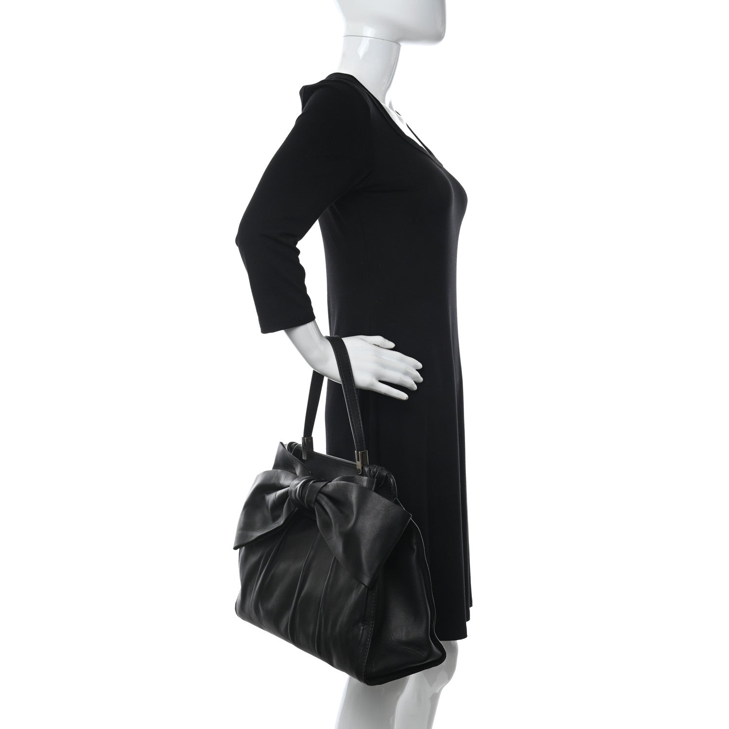 Valentino Garavani Nappa Bow Tote Black 2 of 12