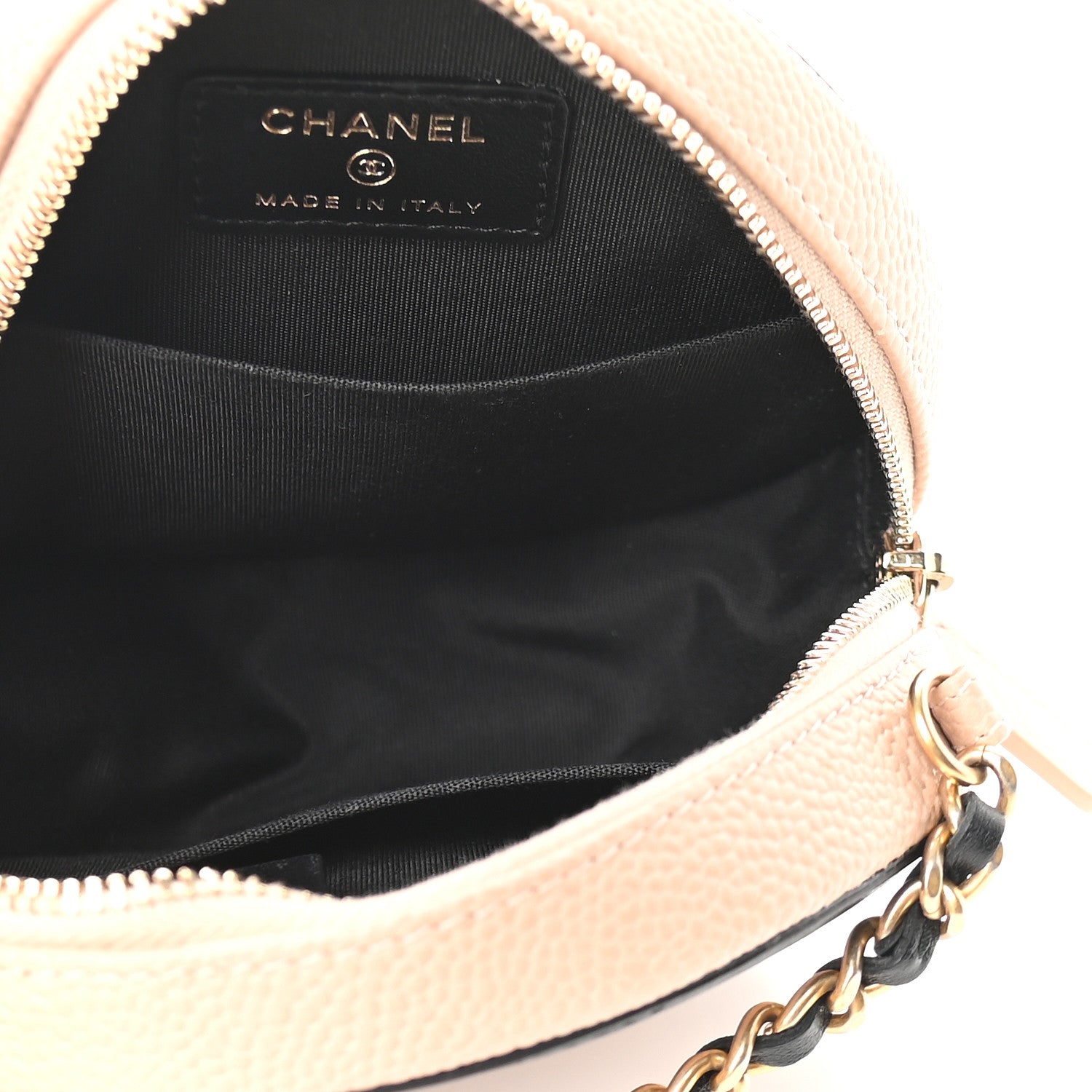 Chanel Caviar Quilted Round Filigree Crossbody Beige Black 5 of 9