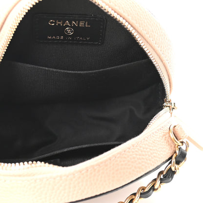 Chanel Caviar Quilted Round Filigree Crossbody Beige Black 5 of 9