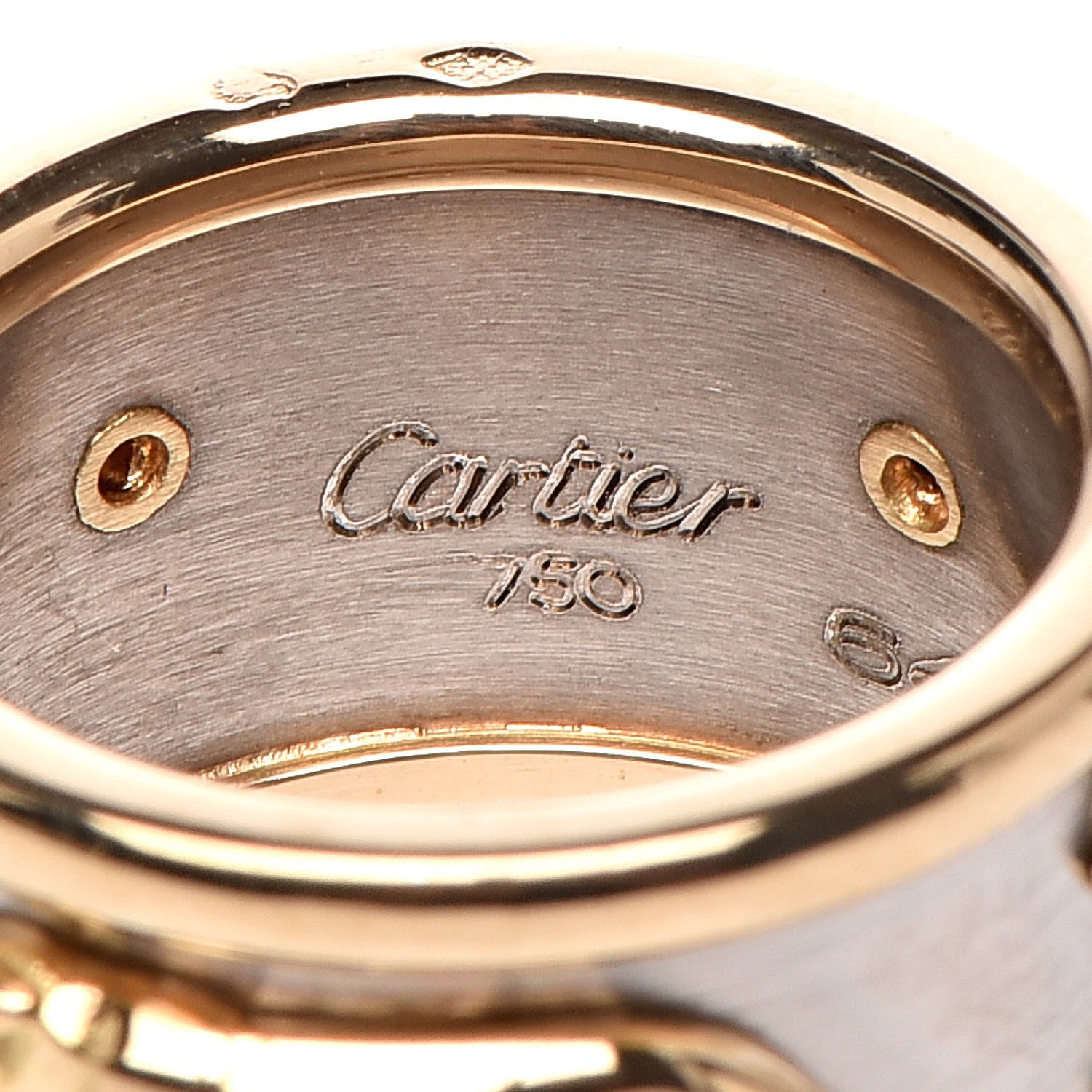 Cartier 18K Yellow White Gold Panthere Band Ring 48 4.5 4 of 5