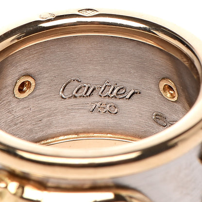 Cartier 18K Yellow White Gold Panthere Band Ring 48 4.5 4 of 5