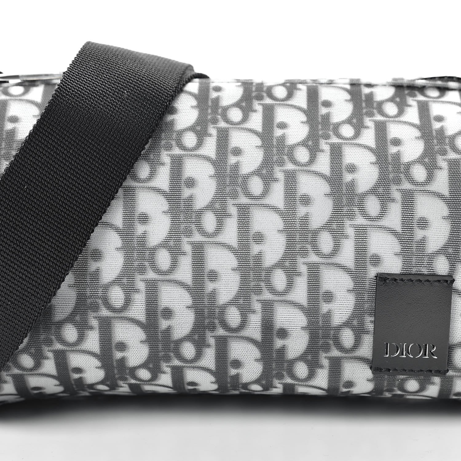 Christian Dior Technical Fabric Calfskin Oblique Roller Shoulder Bag Black 8 of 10