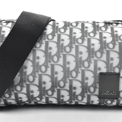 Christian Dior Technical Fabric Calfskin Oblique Roller Shoulder Bag Black 8 of 10
