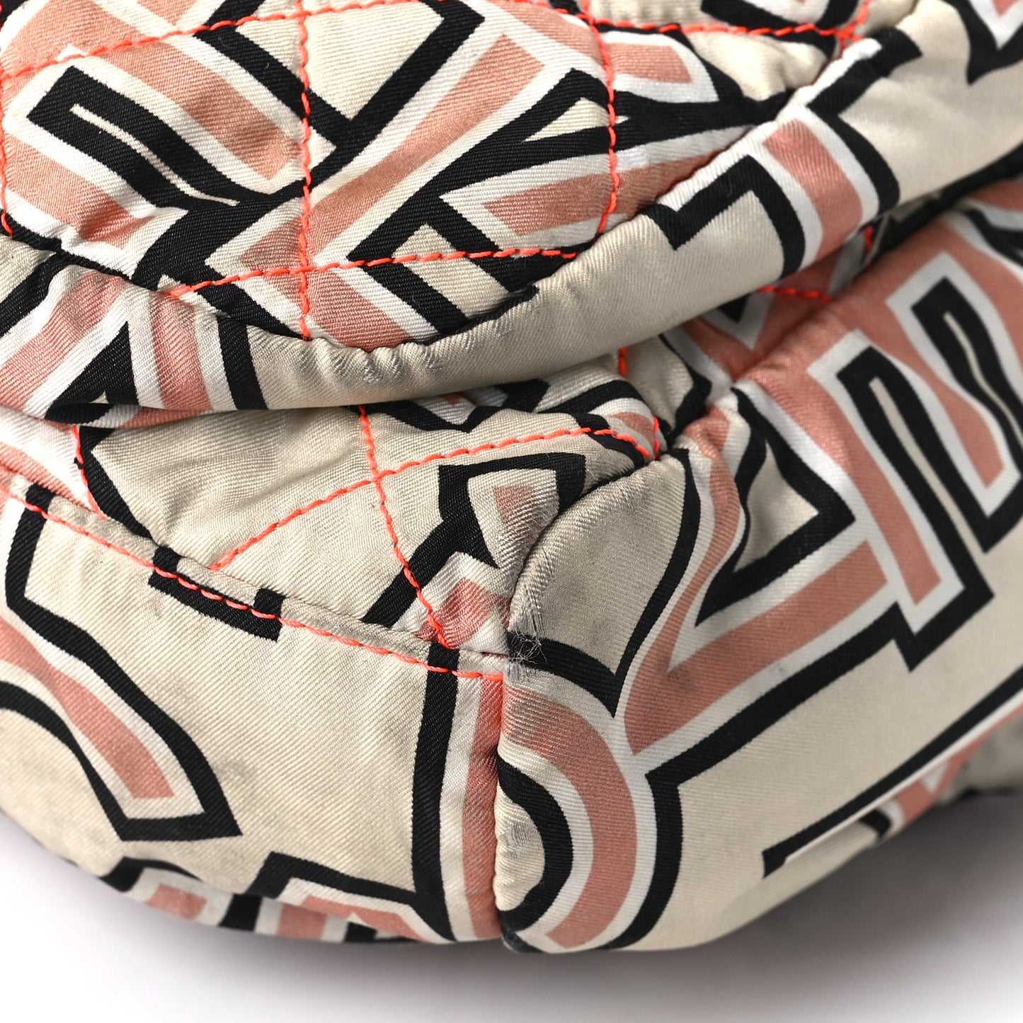Nylon Stitched Printed Logo Backpack Black Multicolor