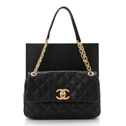 Chanel Calfskin Quilted Retro Chain Flap Black 10 of 10