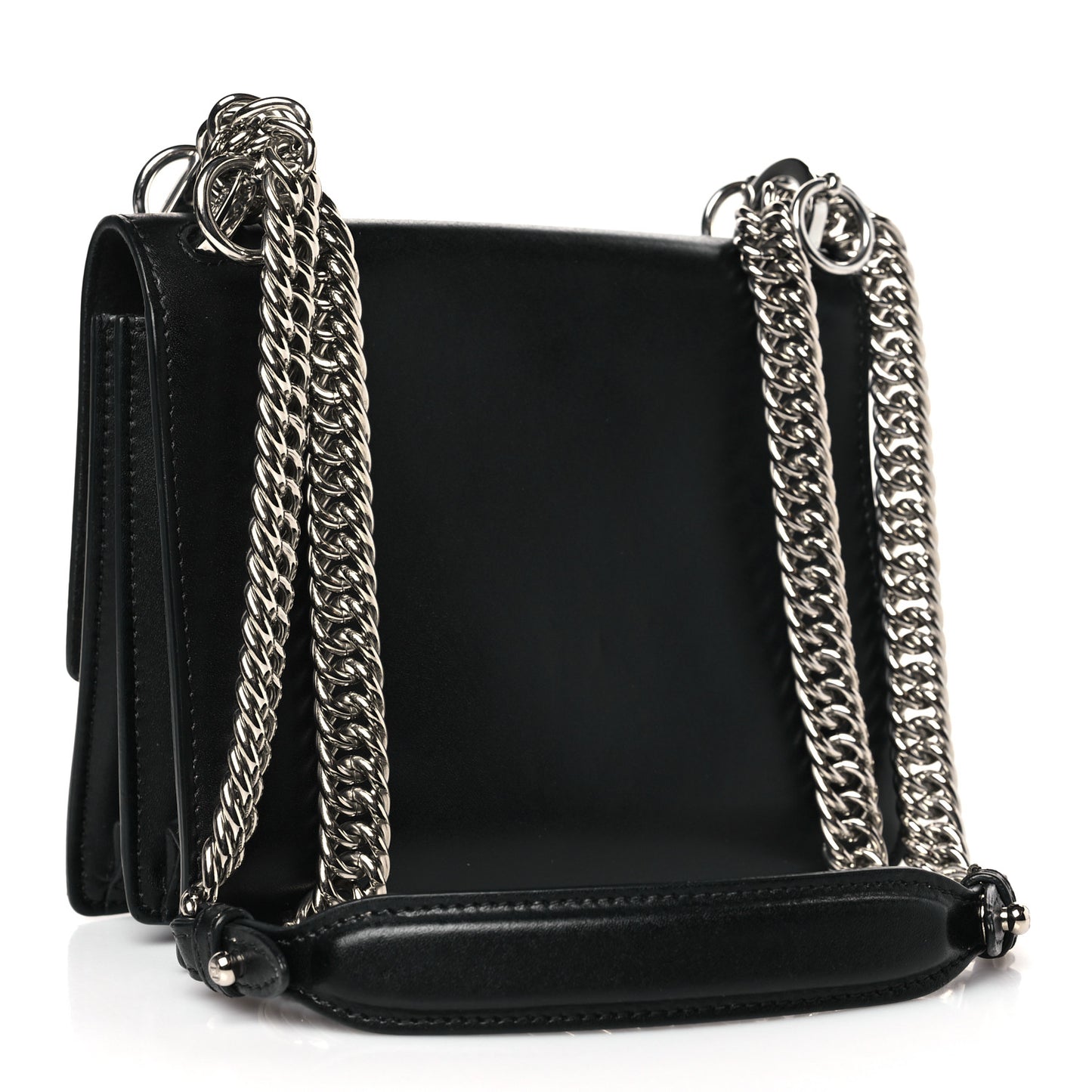 Vitello Liberty Lucido Metal Monster Eyes Studded Small Kan I Shoulder Bag Black