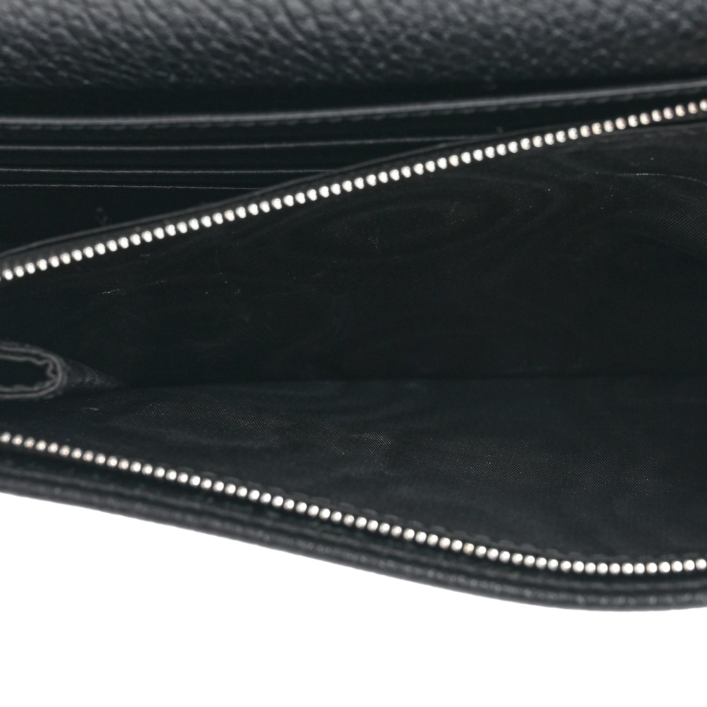 Dollar Calfskin Enamel Monochrome Mini GG Marmont Chain Wallet Black