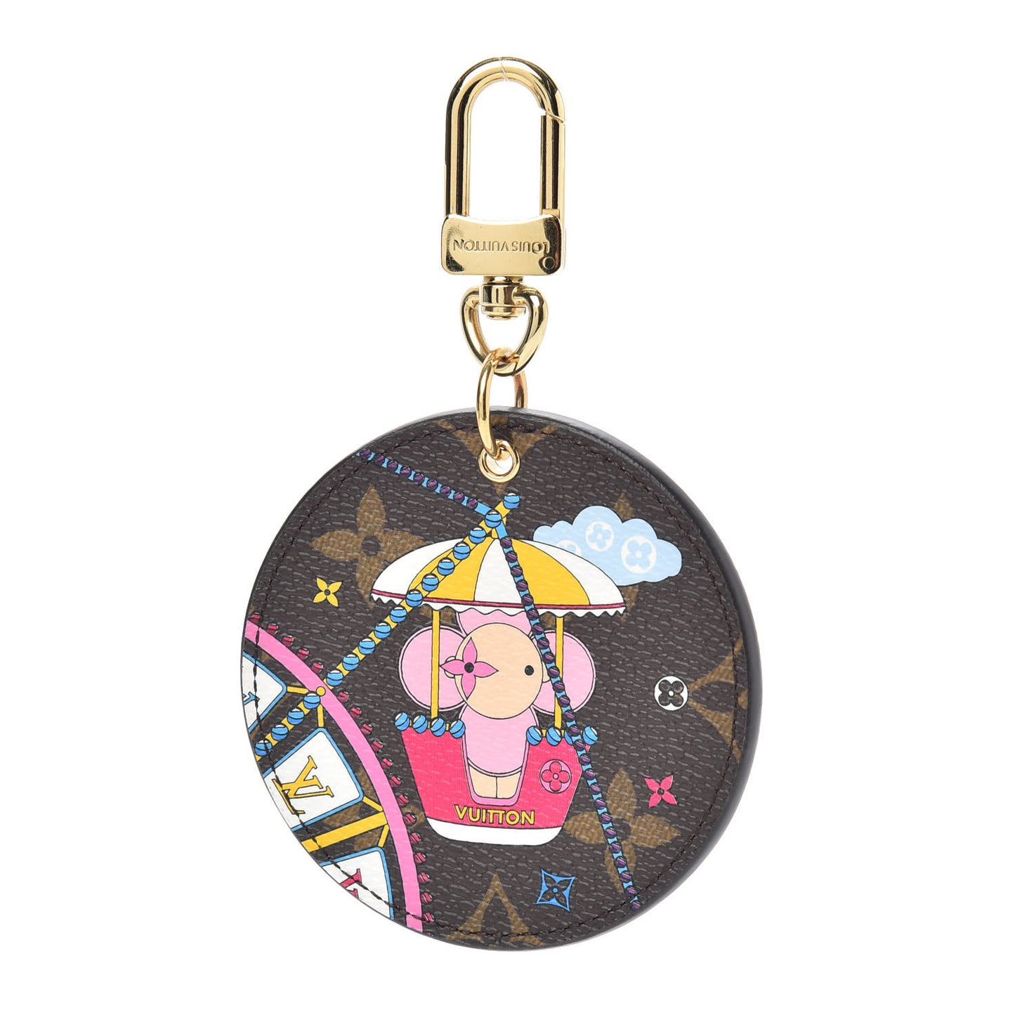 Monogram 2020 Christmas Animation Big Wheel Bag Charm Key Ring Rose Ballerine