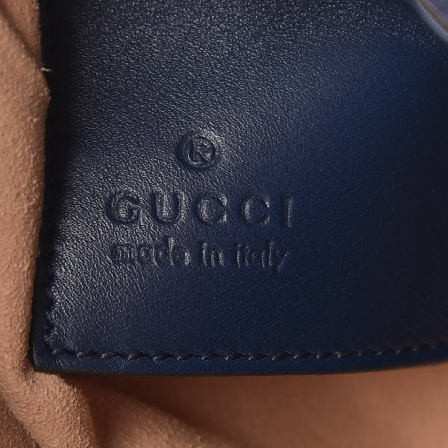 Gucci Calfskin Matelasse GucciGhost Mini GG Marmont Chain Bag Blue Agata Hibiscus Red 9 of 10