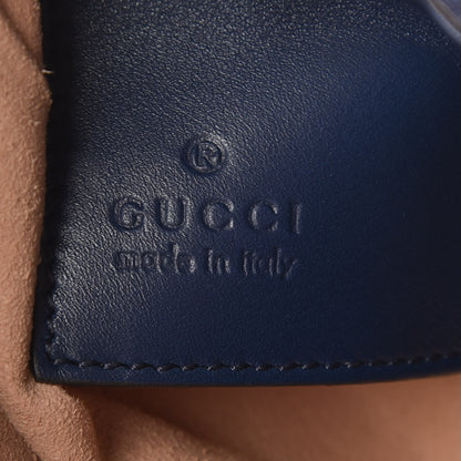 Gucci Calfskin Matelasse GucciGhost Mini GG Marmont Chain Bag Blue Agata Hibiscus Red 9 of 10
