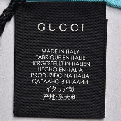Gucci Silk Noodle Take Out Scarf Turquoise Blue 4 of 5