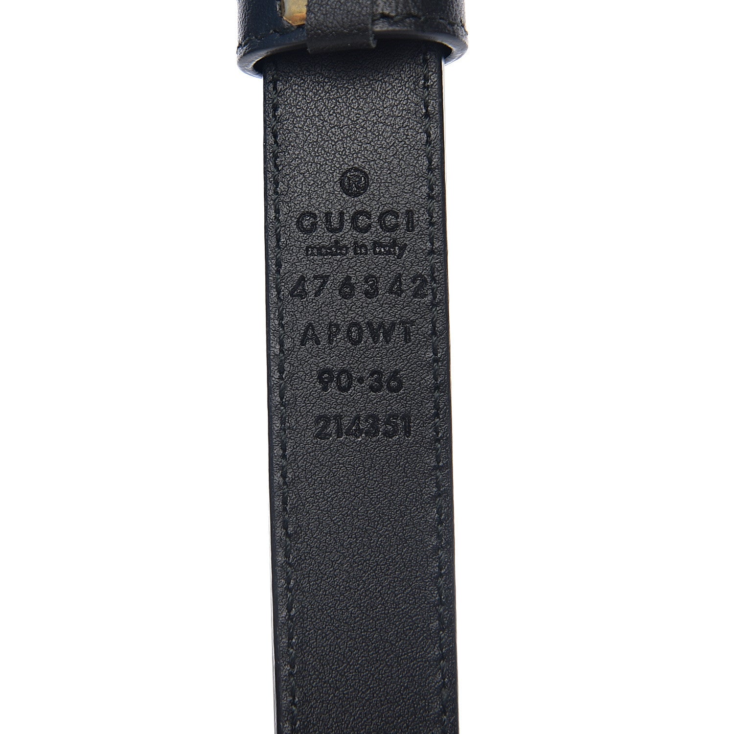 Gucci Calfskin Pearl Double G 20mm Belt 90 36 Black Cream 3 of 5