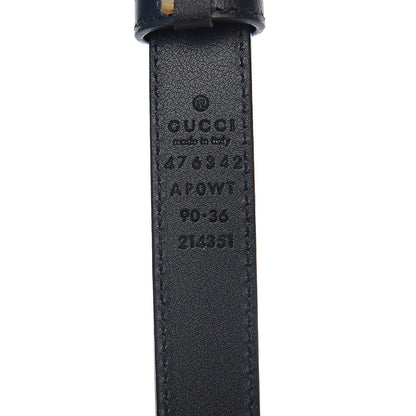 Gucci Calfskin Pearl Double G 20mm Belt 90 36 Black Cream 3 of 5