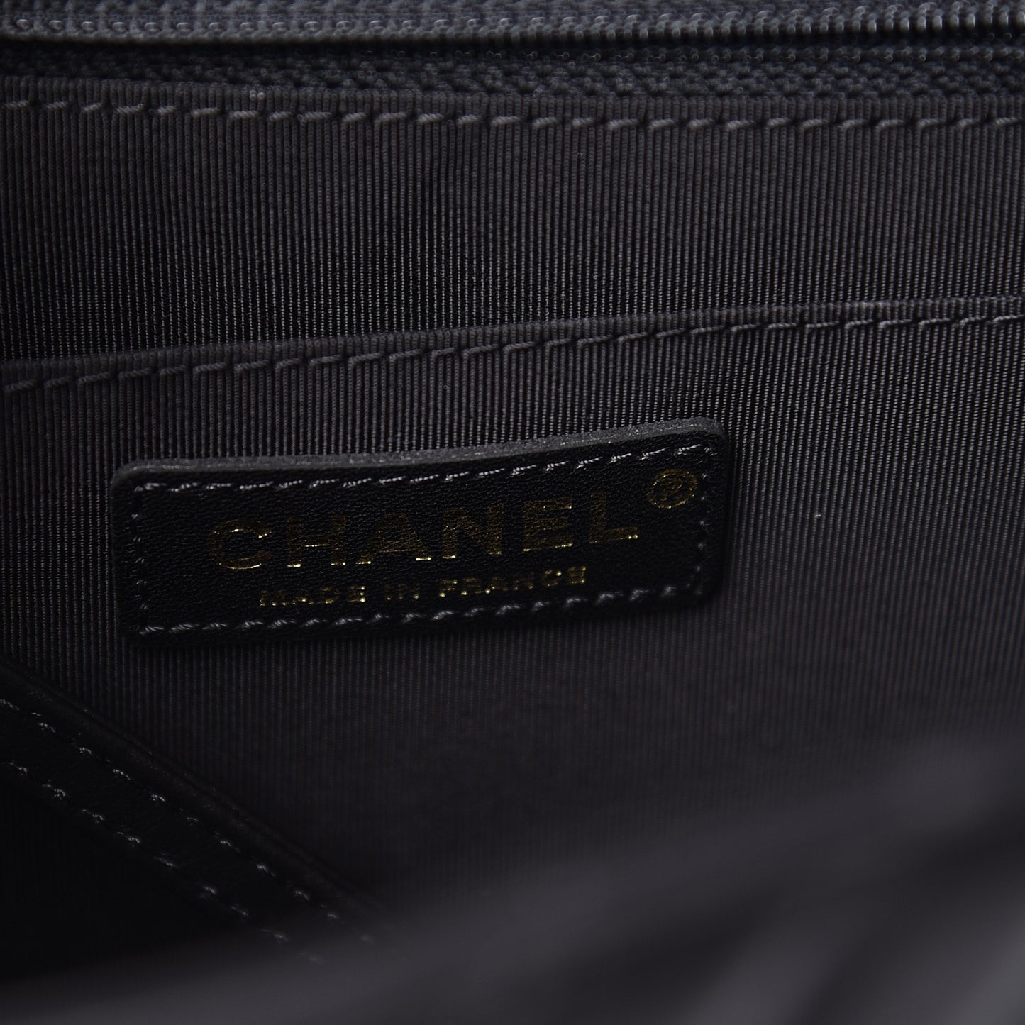 Aged Calfskin Chevron Quilted Backpack Black