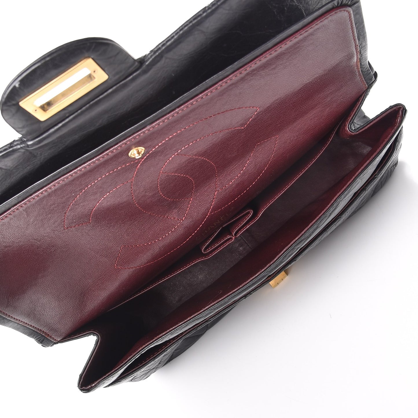 Aged Calfskin Quilted 2.55 Reissue 227 Flap Black