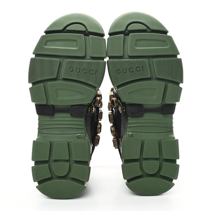 Gucci X SEGA Mesh Suede Calfskin Removable Crystals Flashtrek Sneakers 41 Loess Black Olive Green 5 of 7