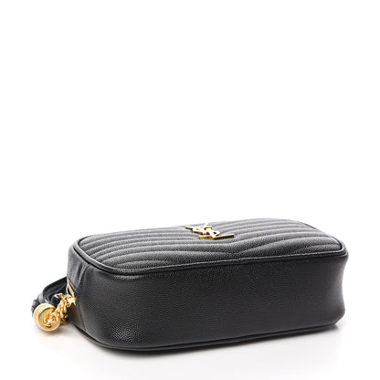 Saint Laurent Grain De Poudre Matelasse Monogram Mini Lou Camera Bag Black 3 of 9