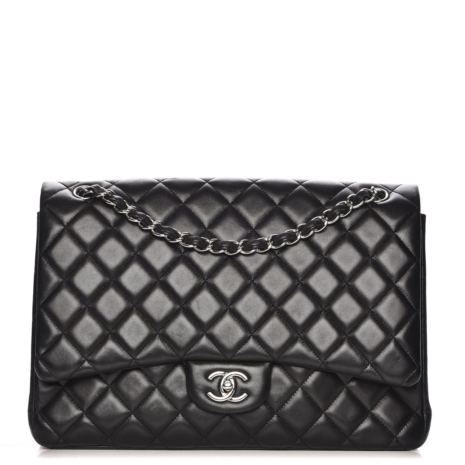 Chanel Lambskin Quilted Maxi Single Flap Black 1 of 8