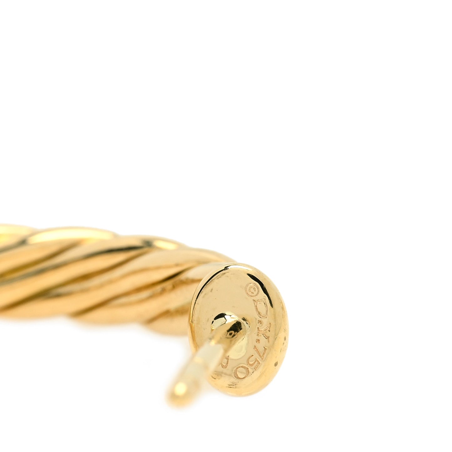 18K Yellow Gold Mini Cablespira Hoop Earrings
