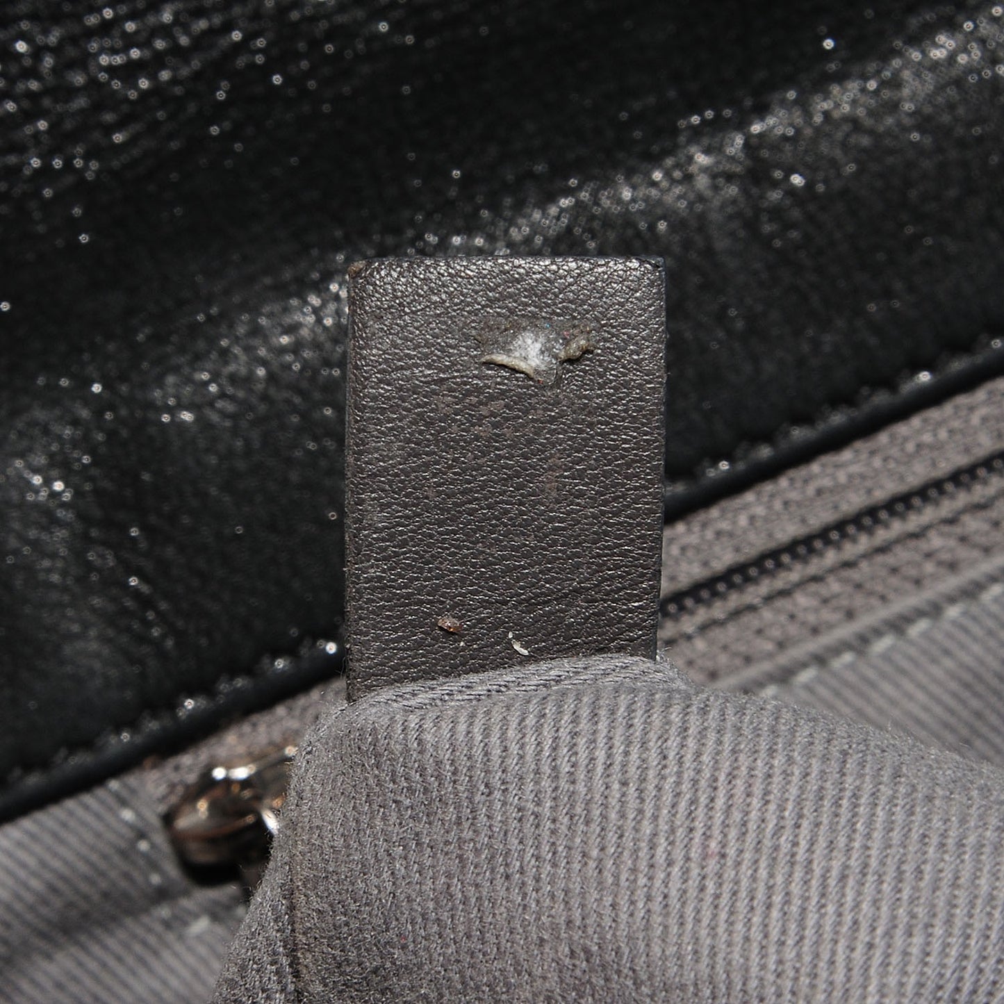 Iridescent Calfskin Glint Accordion Flap Black