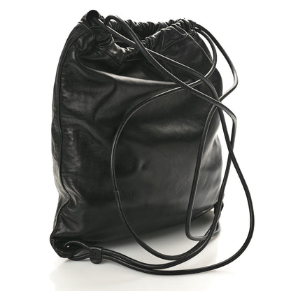 Saint Laurent Lambskin Teddy Drawstring Bag Black 4 of 10