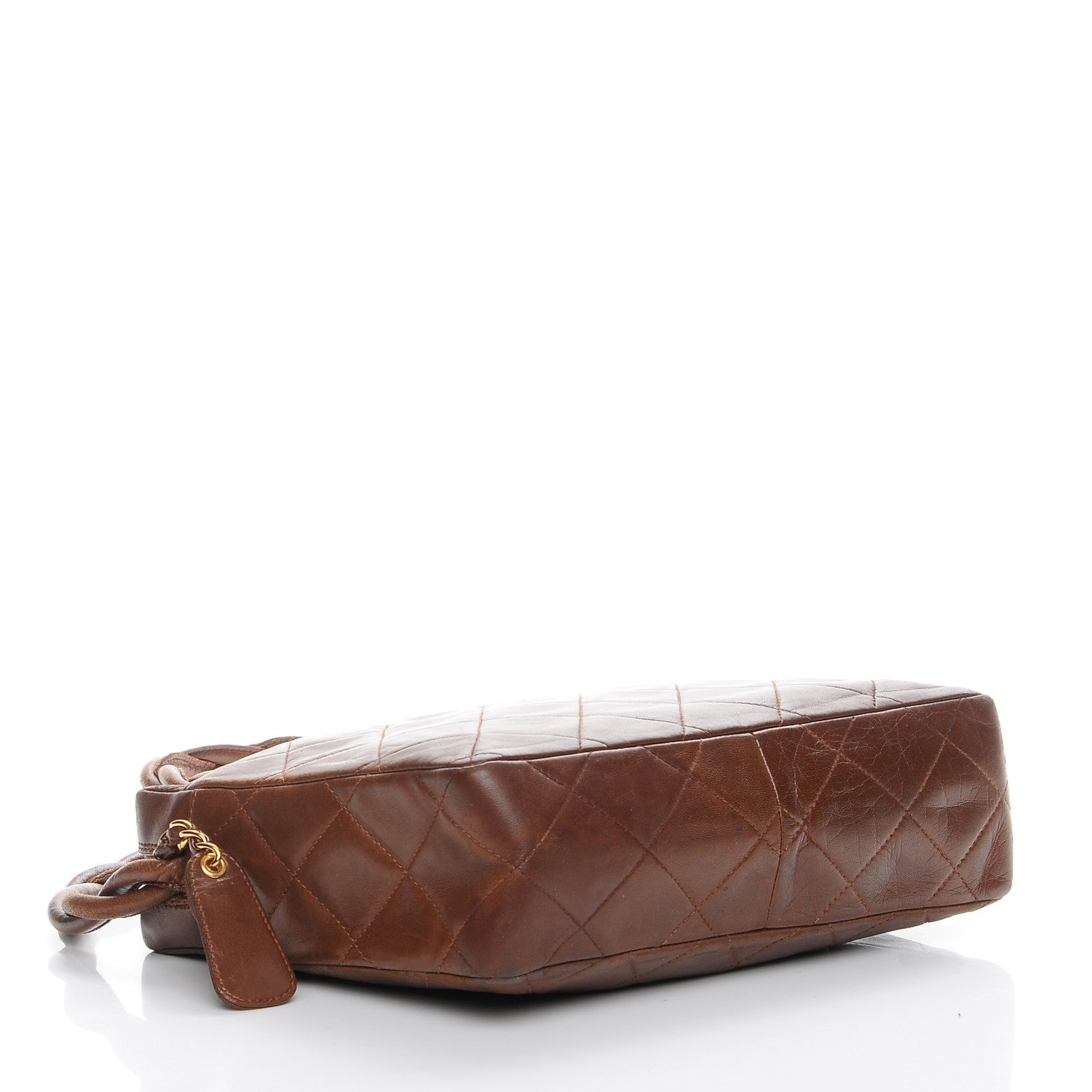 Chanel Lambskin Quilted Camera Case Brown 4 of 9