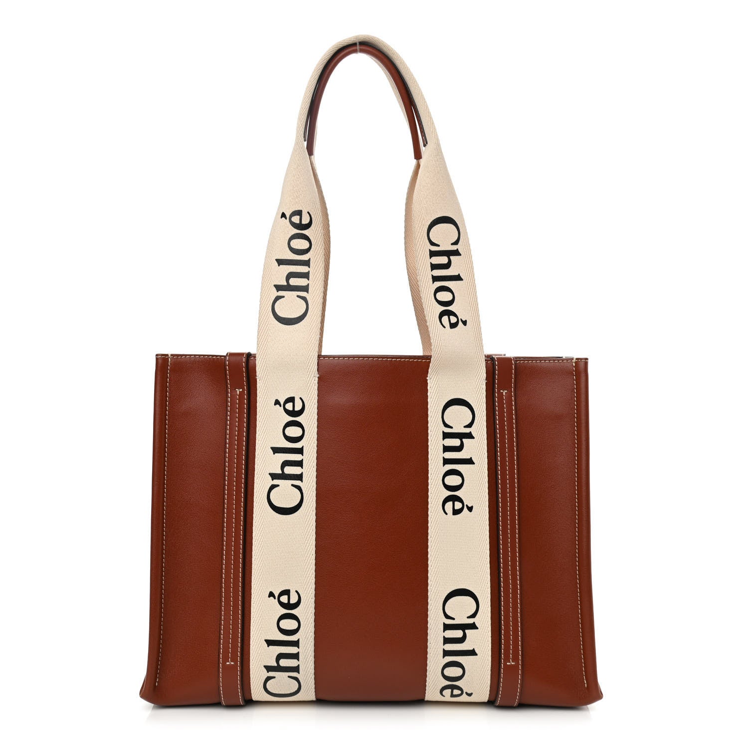 Chloe Calfskin Medium Woody Ribbon Tote Sepia Brown 1 of 11