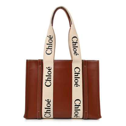 Chloe Calfskin Medium Woody Ribbon Tote Sepia Brown 1 of 11