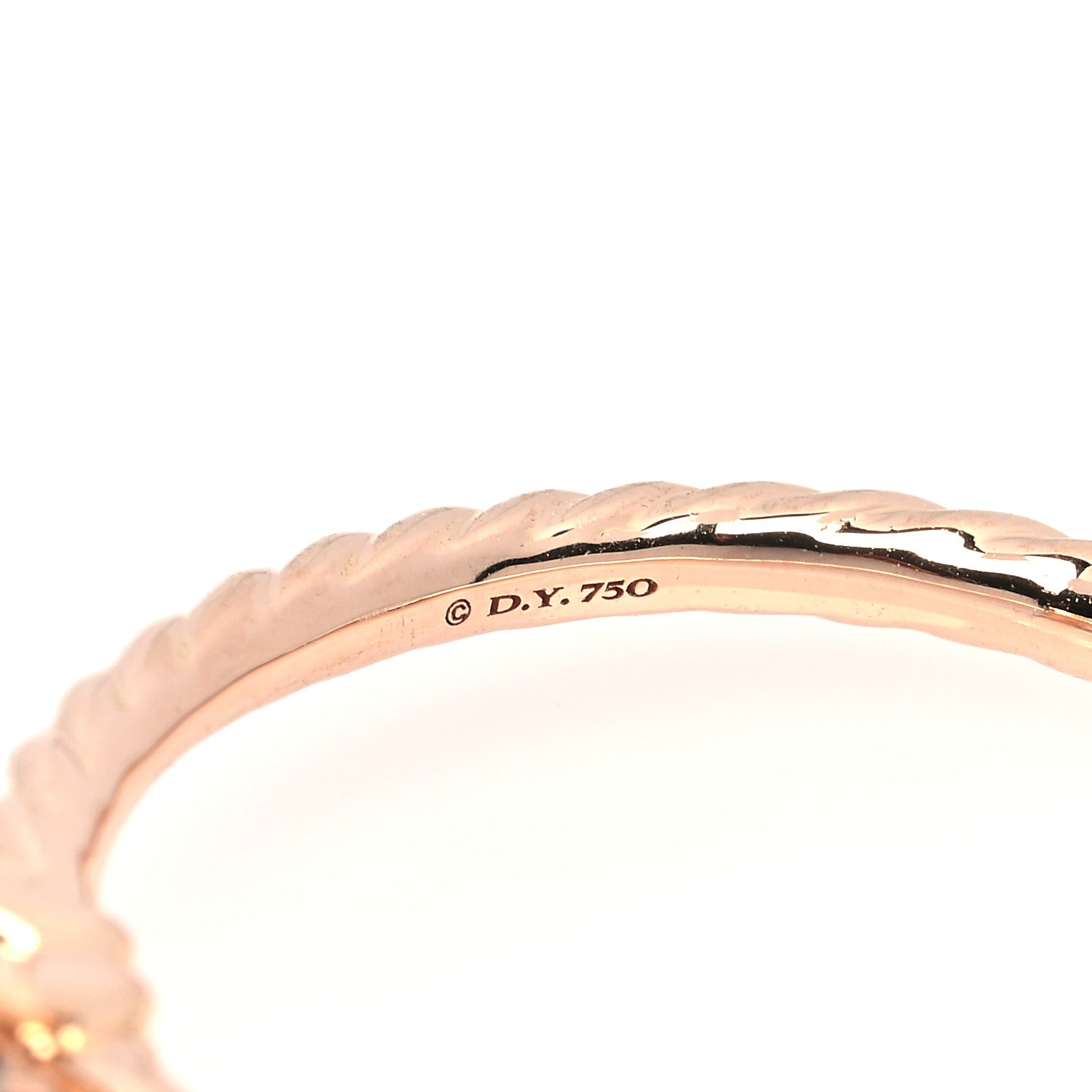 David Yurman 18K Rose Gold Diamond Morganite 7mm Chatelaine Ring 54 7 4 of 4