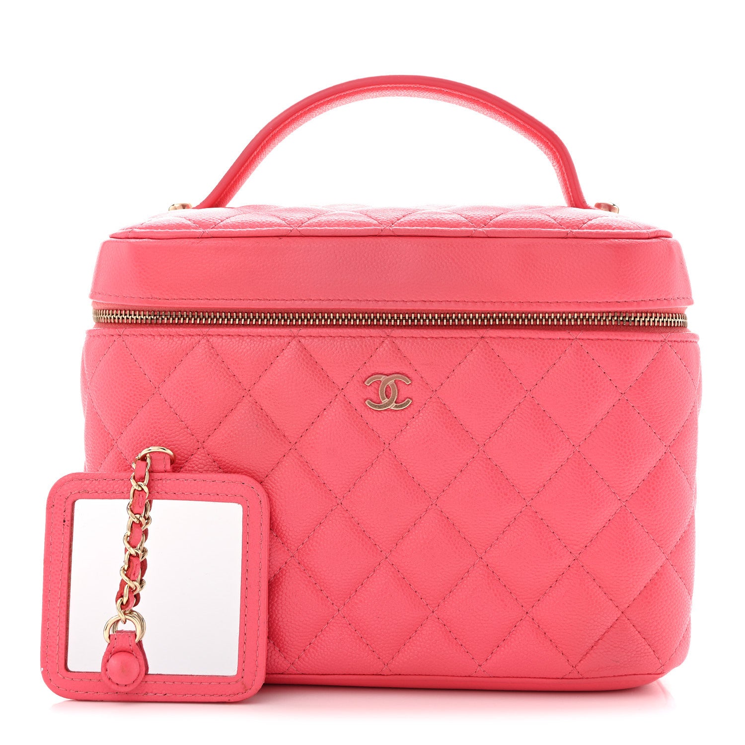 CHANEL BEAUTÉ ヴァニティケース Chanel Caviar Quilted Large Vanity Pouch Pink 1894273 – FASHIONPHILE